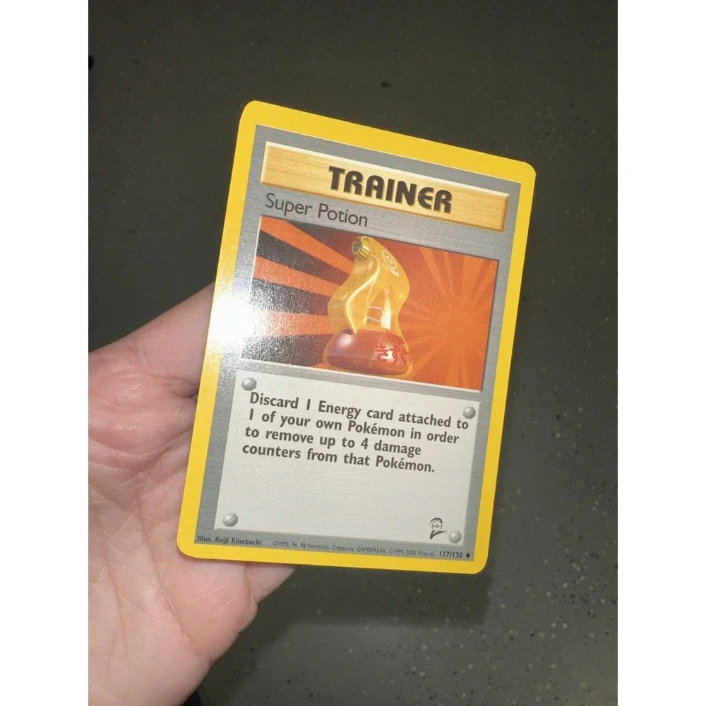 3 miscut / misprint pokemon cards ryme, super potion,‎ lampent, lp-dmg